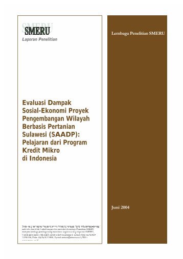 Evaluasi Dampak Sosial-Ekonomi Proyek Pengembangan Wilayah ...