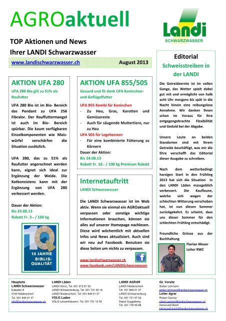 AGROaktuell August 2013 (pdf / 3003 KB) - LANDI Niederscherli