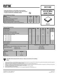 433.92 MHz SAW Filter SF2136E - RF Monolithics, Inc.