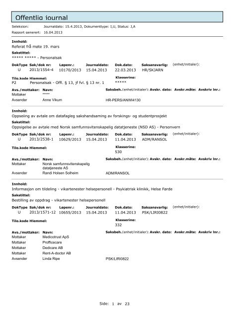 Offentleg journal 04 15 2013.pdf - Helse FÃ¸rde