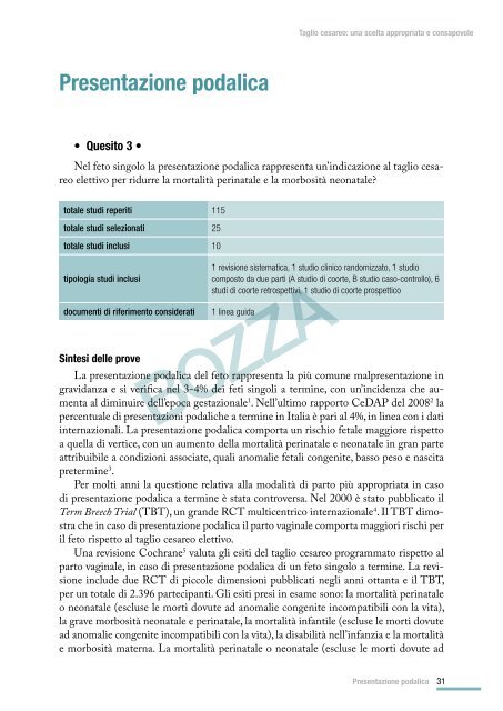 Taglio cesareo: una scelta appropriata e consapevole - SNLG-ISS