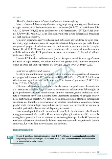 Taglio cesareo: una scelta appropriata e consapevole - SNLG-ISS