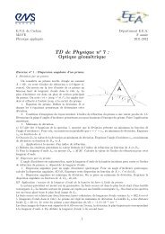 TD de Physique no 7 : Optique géométrique