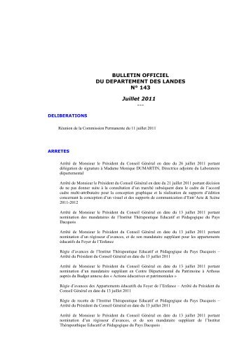 N°143, Juillet 2011 - Conseil général des Landes
