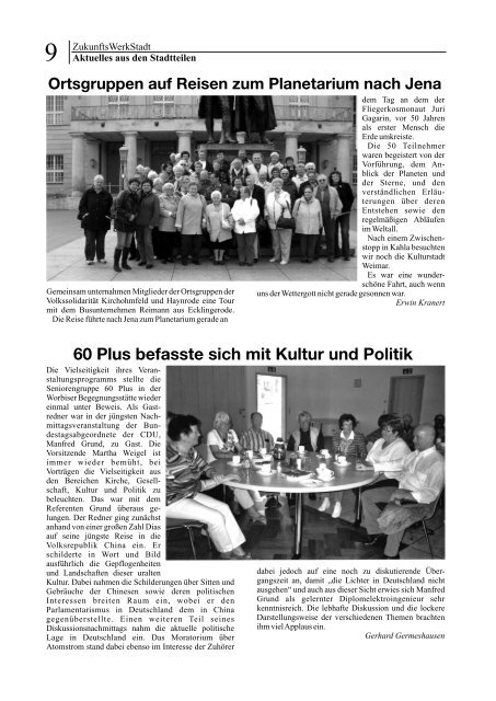 ZukunftsWerkStadt Ausgabe Mai 2011 - Stadt Leinefelde Worbis