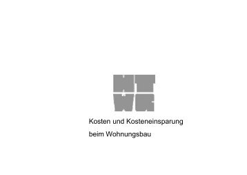 Kosten und Kosteneinsparung beim Wohnungsbau