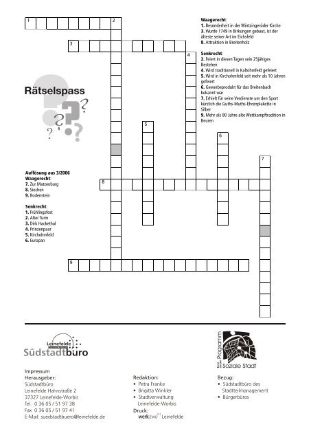 ZukunftsWerkStadt ZukunftsWerkStadt - Stadt Leinefelde Worbis