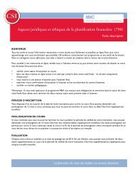 Aspects juridiques et éthiques de la planification financière (790)