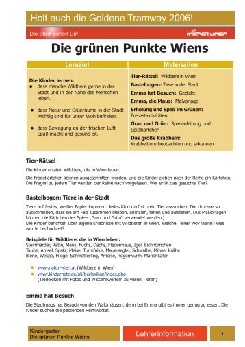 Lehrerinformation Die Goldene Tramway 2006