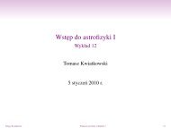 Wstep do astrofizyki I - Wyklad 12