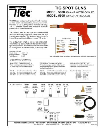 TIG SPOT GUNS - Lenco Welding Accessories Ltd.