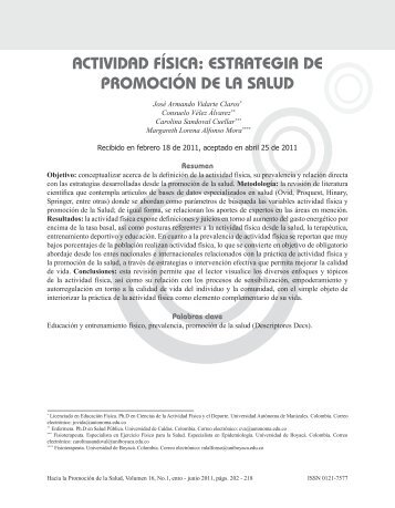 actividad física: estrategia de promoción de la salud - Hacia la ...