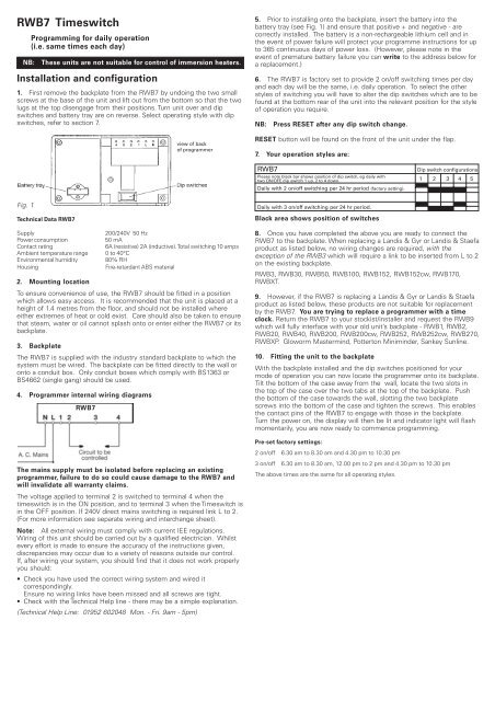 RWB7 Timeswitch - Industry UK