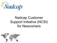 Nadcap Customer Support Initiative - Performance Review Institute