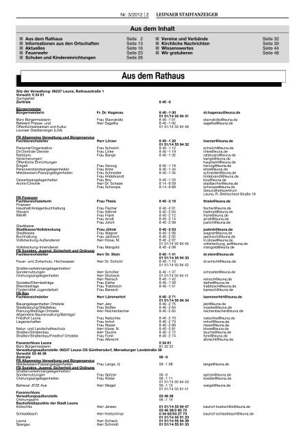 Leunaer Stadtanzeiger - Ausgabe 03/12 - Stadt Leuna