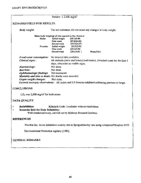 Trimellitate Category; Revised Summaries - US Environmental ...