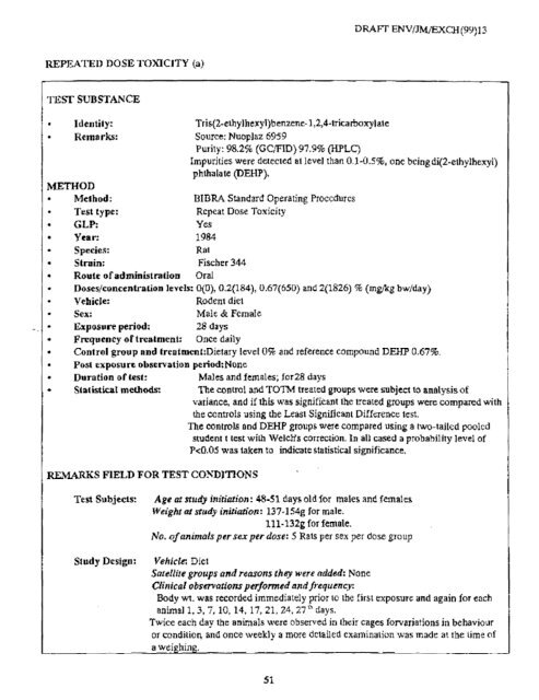 Trimellitate Category; Revised Summaries - US Environmental ...