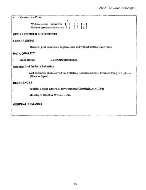 Trimellitate Category; Revised Summaries - US Environmental ...