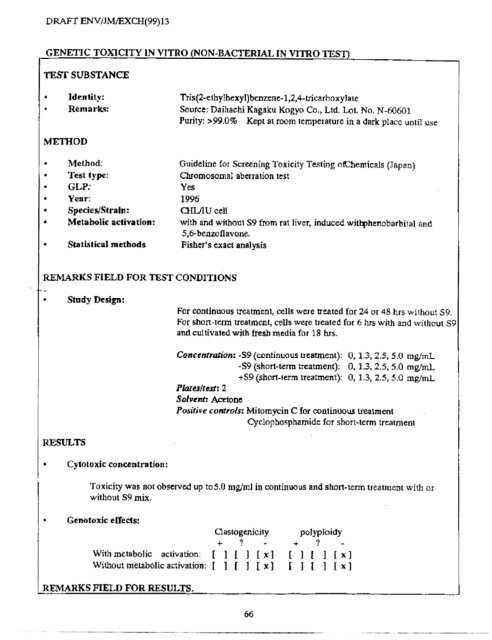 Trimellitate Category; Revised Summaries - US Environmental ...