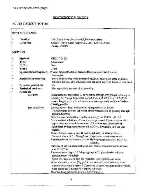 Trimellitate Category; Revised Summaries - US Environmental ...