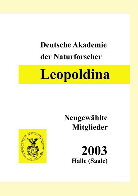 Neu gewählte Mitglieder 2003 (pdf) - Leopoldina