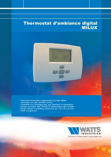 Thermostat d'ambiance digital MILUX - Watts Industries