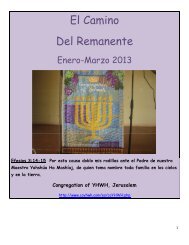 El Camino Del Remanente - Congregation of YHWH Jerusalem