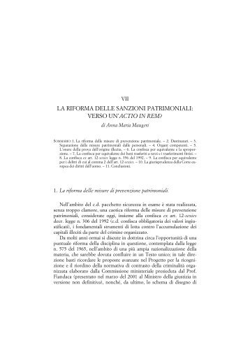 LA RIFORMA DELLE SANZIONI PATRIMONIALI: VERSO UN'ACTIO ...