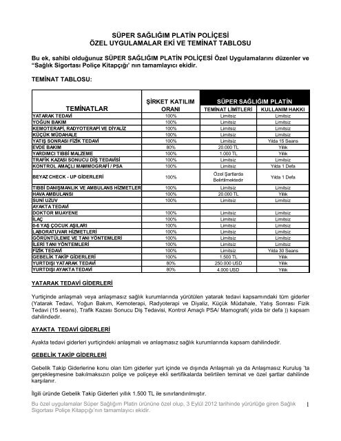 SÃ¼per SaÄŸlÄ±ÄŸÄ±m Platin - AXA Sigorta