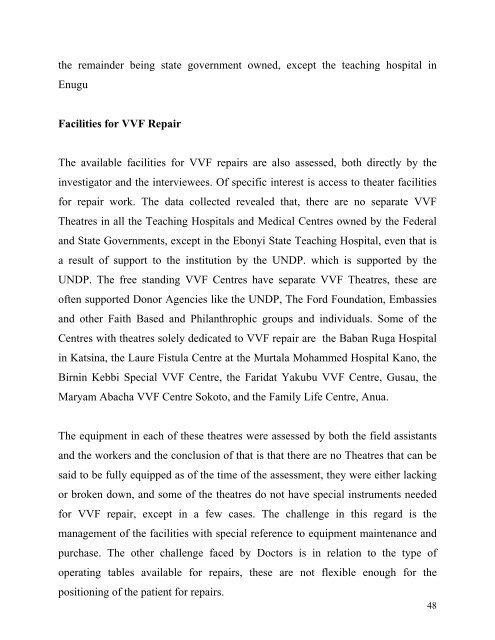 report of the rapid assessment of vesico-vaginal fistulae in nigeria