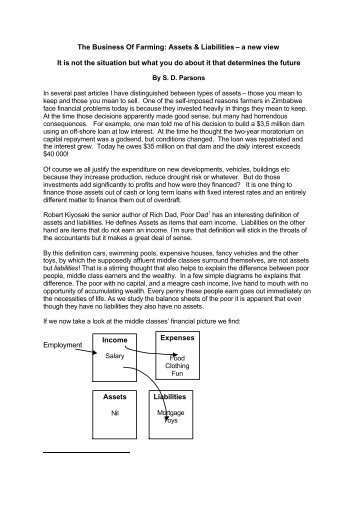 The Business Of Farming: Assets & Liabilities â a new view It is not ...