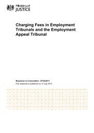 Charging Fees in Employment Tribunals and the ... - Ministry of Justice