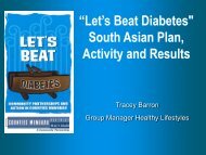 CMDHB Lets Beat Diabetes South Asian Plan, Activity and Results