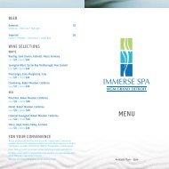 Spa Dining Menu - MGM Grand Detroit