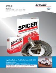 2011 Spicer Light Axle Parts