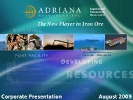 Corporate Presentation August 2009 - Adriana Resources Inc.