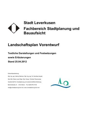 Stadt Leverkusen Fachbereich Stadtplanung und Bauaufsicht ...