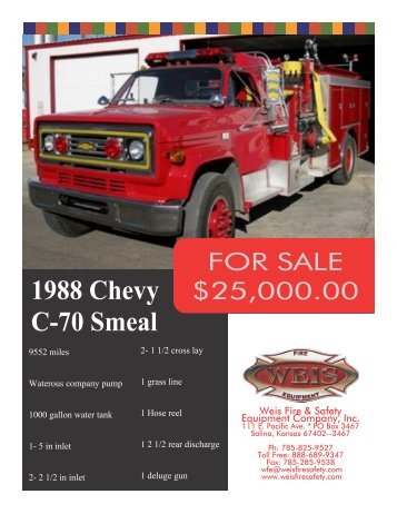 1988 Smeal Cross Mount - Weis Fire & Safety Equipment Company ...