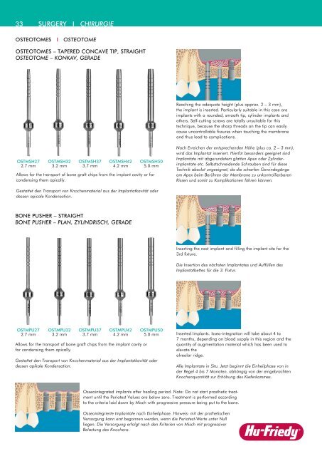 Chirurgie Katalog - Langer-KÃ¼retten - Hu-Friedy