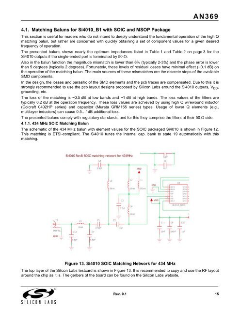 AN369: Si4010 Antenna Interface and Matching Network ... - wless.ru