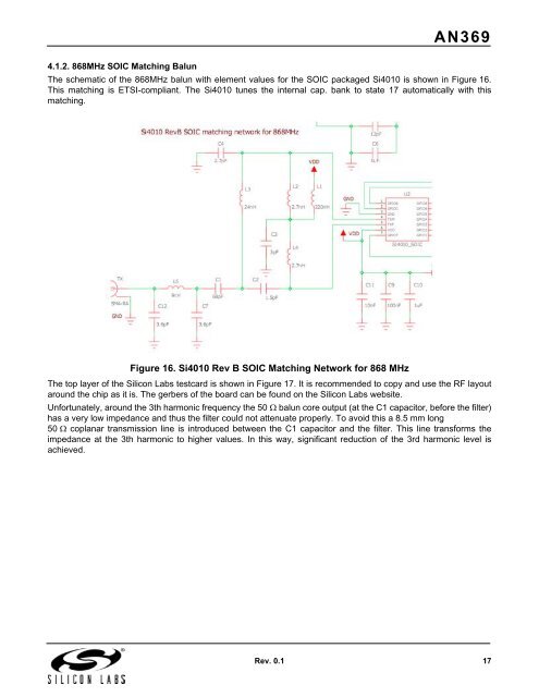 AN369: Si4010 Antenna Interface and Matching Network ... - wless.ru