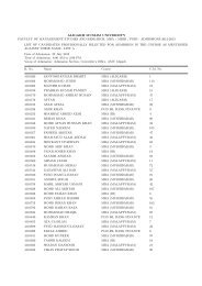 admissions 2012-2013 list of candidate - Aligarh Muslim University
