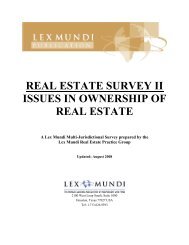 REAL ESTATE SURVEY II ISSUES IN OWNERSHIP OF ... - Lex Mundi