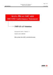 IMPAX 6.5 DICOM Conformance Statement - Agfa HealthCare