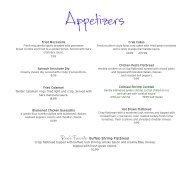 Dinner Menu - Bluegrass Hospitality Group