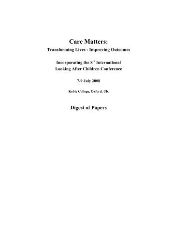 Care Matters: Transforming Lives - Loughborough University