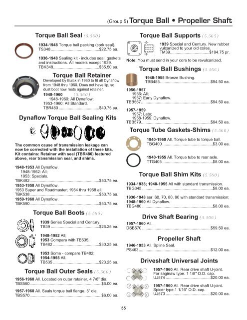 (Group 5) Torque Ball â¢ Propeller Shaft - Old Buick Parts - CARS. Inc.