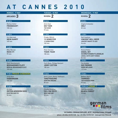 at Cannes 2010 - German Film