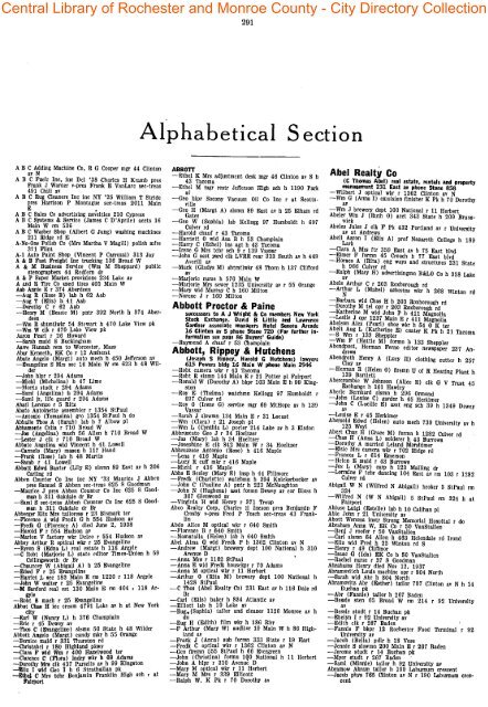 Alphabetical Section - Monroe County Library System