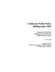California Public Policy Bibliography 2003 - California State Library ...